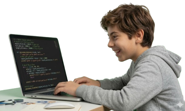 ولد يتعلم البرمجة